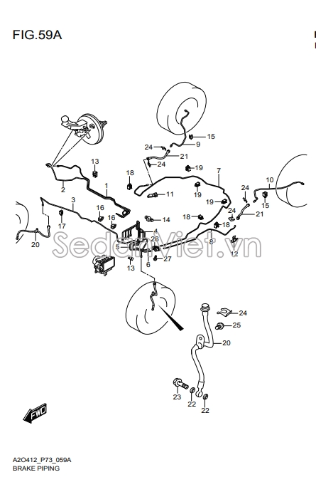 Ống chia dầu phanh 5152053R00000