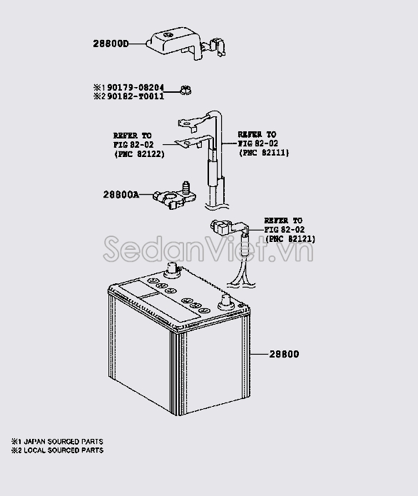 Bình ắc quy Toyota Camry 2009-2012