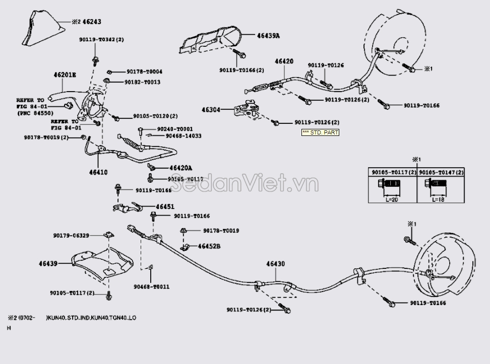 Cần giật phanh tay 462010K020E0