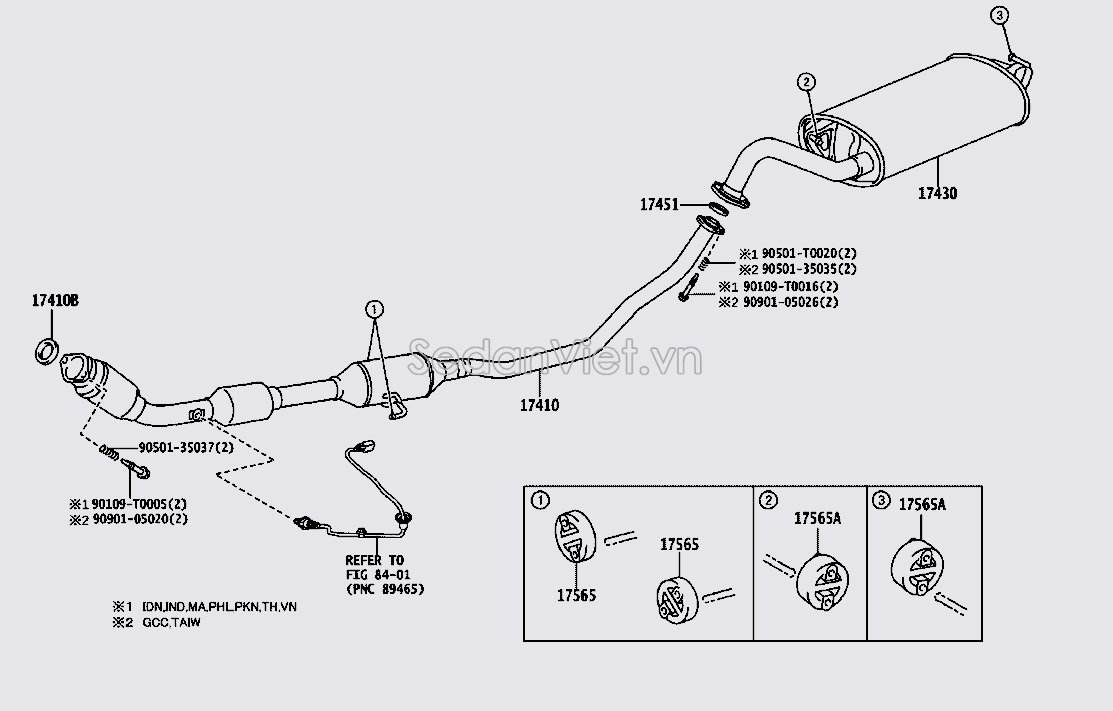 Ống xả đoạn cuối 174300T340