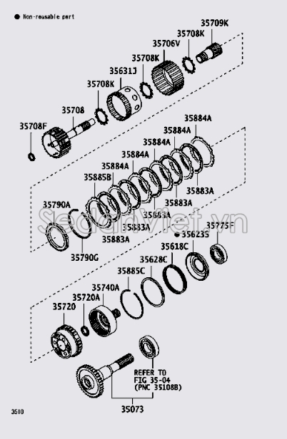 Trục hộp số đầu ra 35073B9010