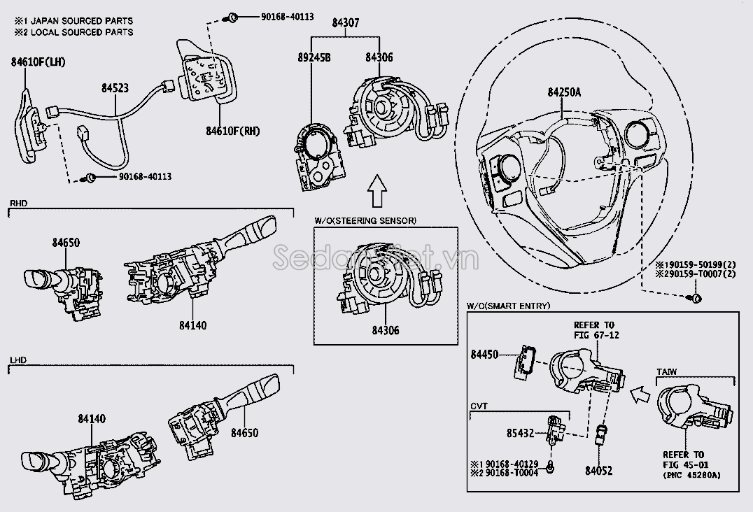 Công tắc phím vô lăng 842500D430C0