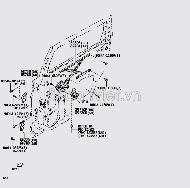 Bản lề cánh cửa sau 68760BZ140