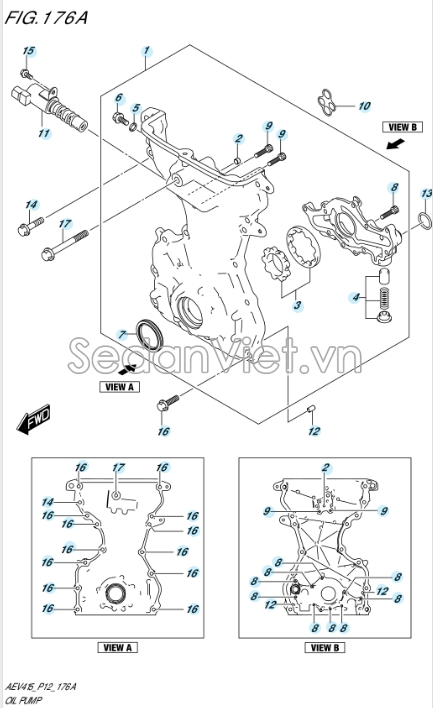 Bánh răng bơm dầu động cơ 1613077MB0000