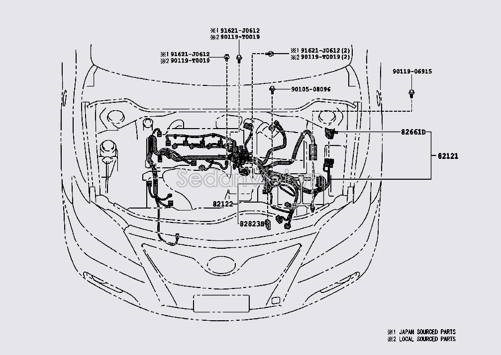 Dây điện khoang động cơ 8212206100