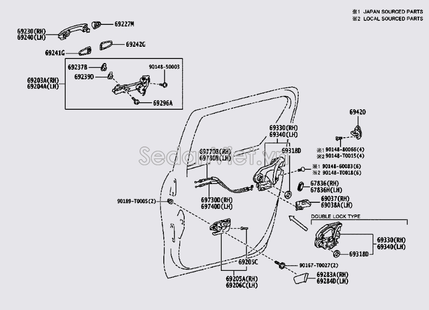 Tay mở cửa ngoài 692100K130