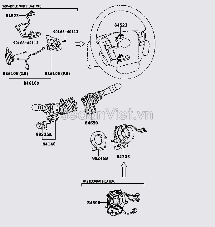 Công tắc phím vô lăng 8452360010