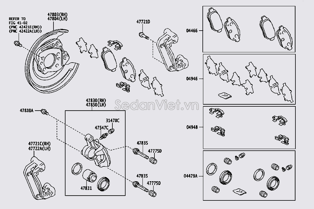 Bộ phớt xi lanh phanh sau 0447912260