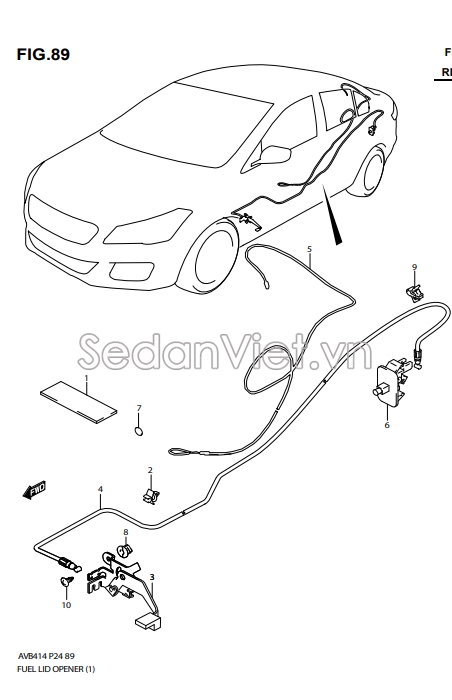 Dây giật nắp bình xăng 7644079P00000