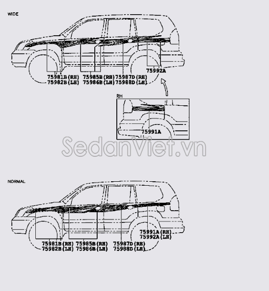 Tem trang trí nắp capo Toyota Land Cruiser Prado 2004-2009