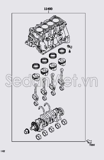 Lốc máy liền trục cơ và piston 11400BZC11