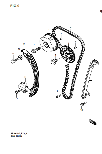 Ốc bánh răng cam hút 1275369L00000