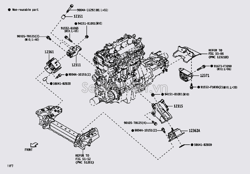 Giá bắt chân máy 12311BZ120