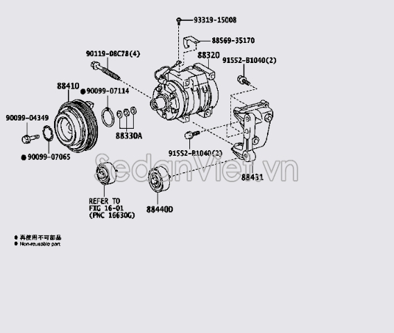 Bộ puly lốc điều hoà 8841028200