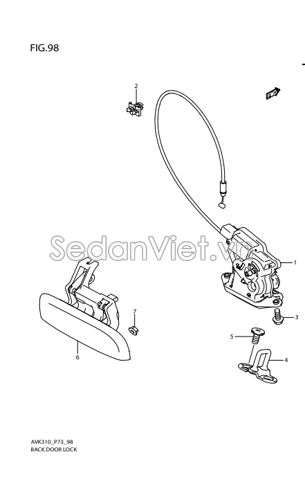 Tay mở cửa ngoài cánh cửa hậu 8285084M11ZQH