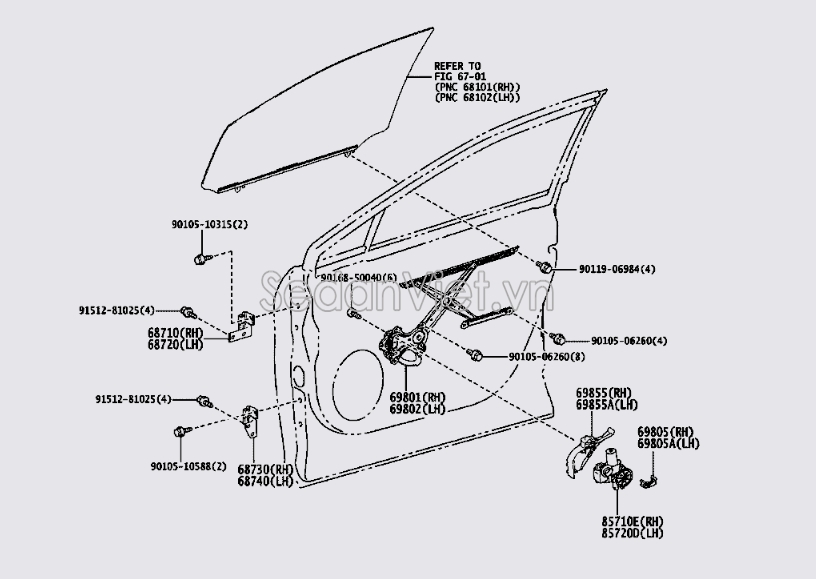 Motor nâng hạ kính cánh cửa 8571048121