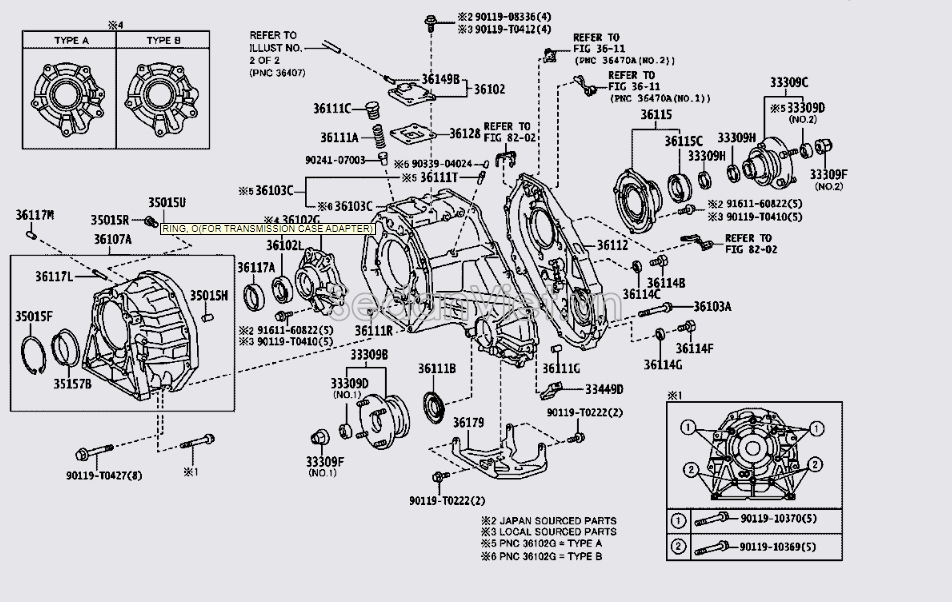 Vỏ hộp số phụ 361050K020