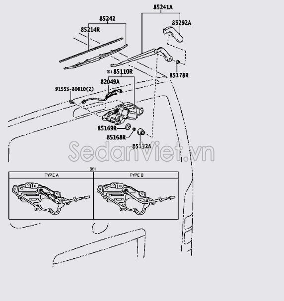 Mô tơ gạt mưa sau 8508026070