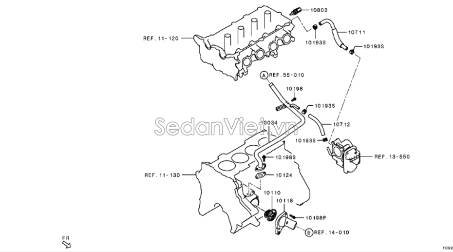 Ống dẫn nước sưởi vào van hằng nhiệt 1310B729