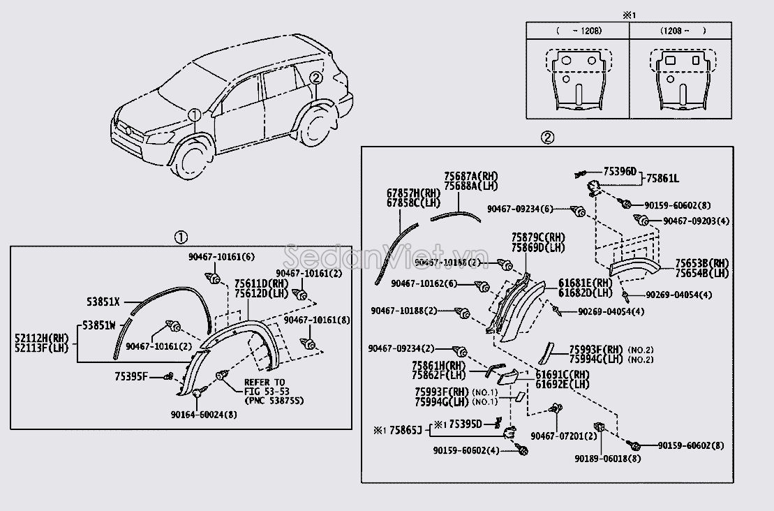 Ốp phồng tai xe 7561242090A1