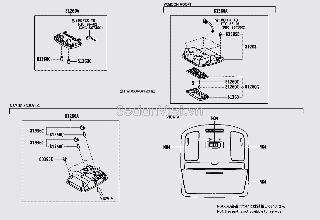 Đèn trần xe 812600D130A0