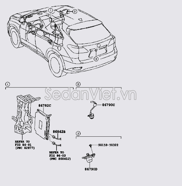 Camera sau xe Lexus RX450H 2010-2013