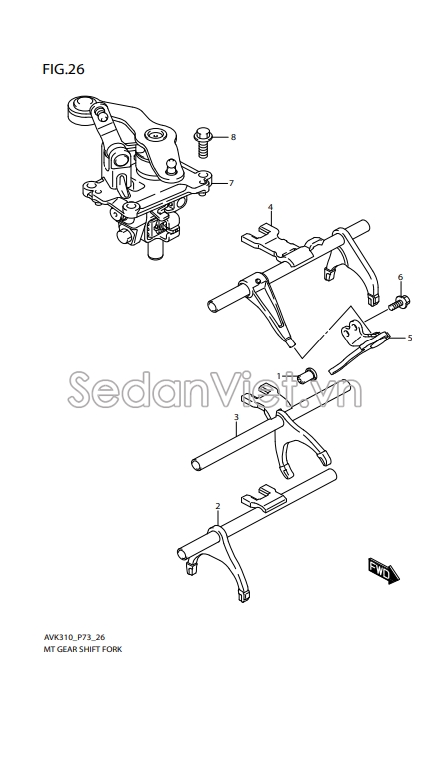 Trục đi số càng cua 2540174PE0000