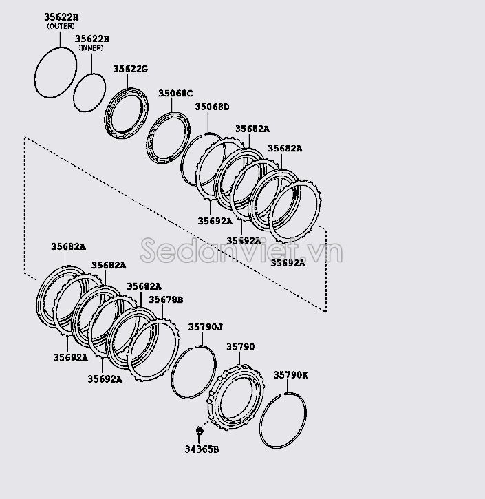 Mâm ép ly hợp hộp số tự động quay lại 3506833030