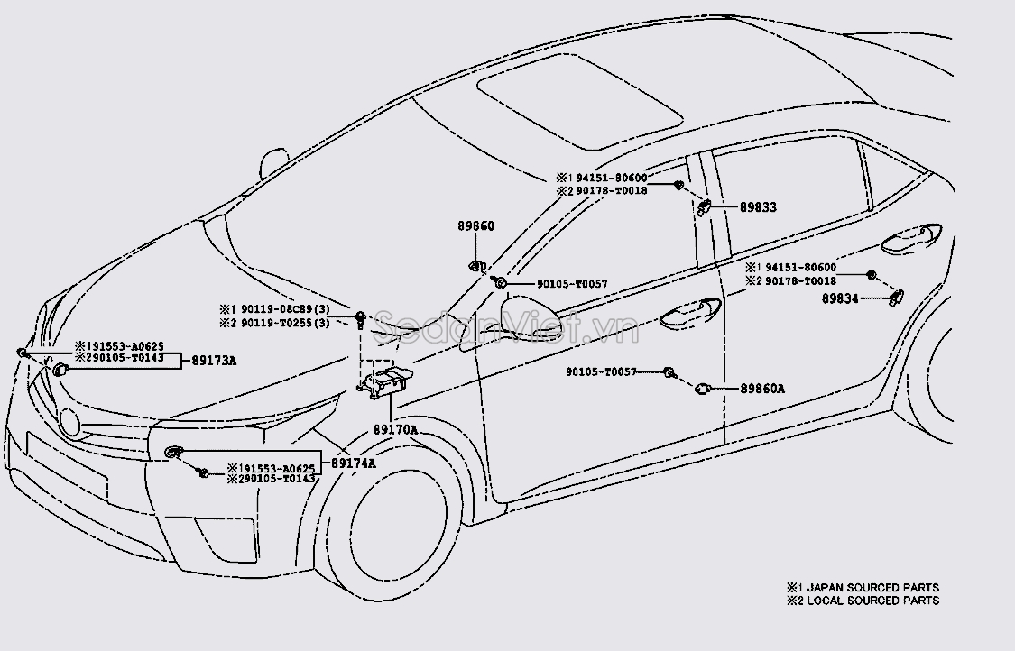 Cảm biến va chạm Toyota Corolla Altis 2014