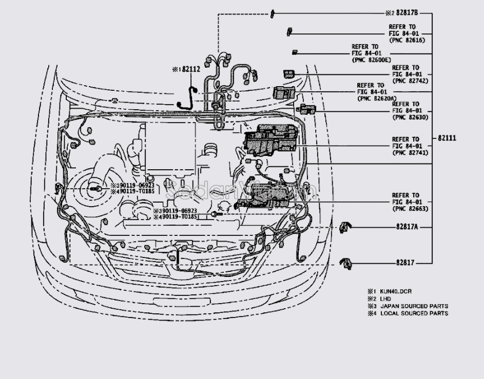 Dây điện khoang động cơ 821110KJ64