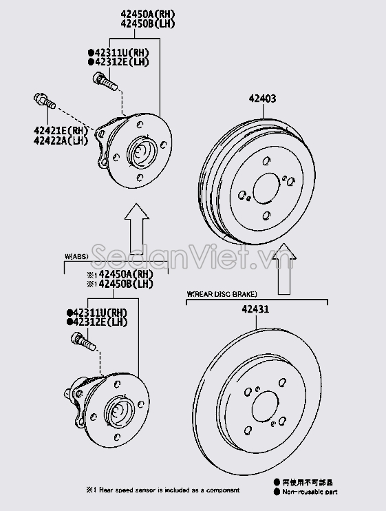 Tăm bua phanh sau 42403