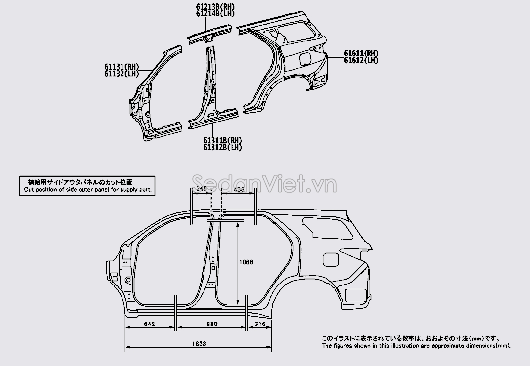 Xương trụ C lớp ngoài 61132KK040