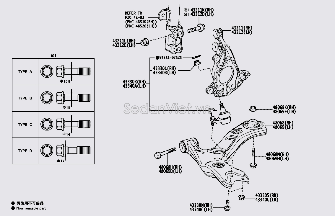 Ngõng may ơ 43211F4020