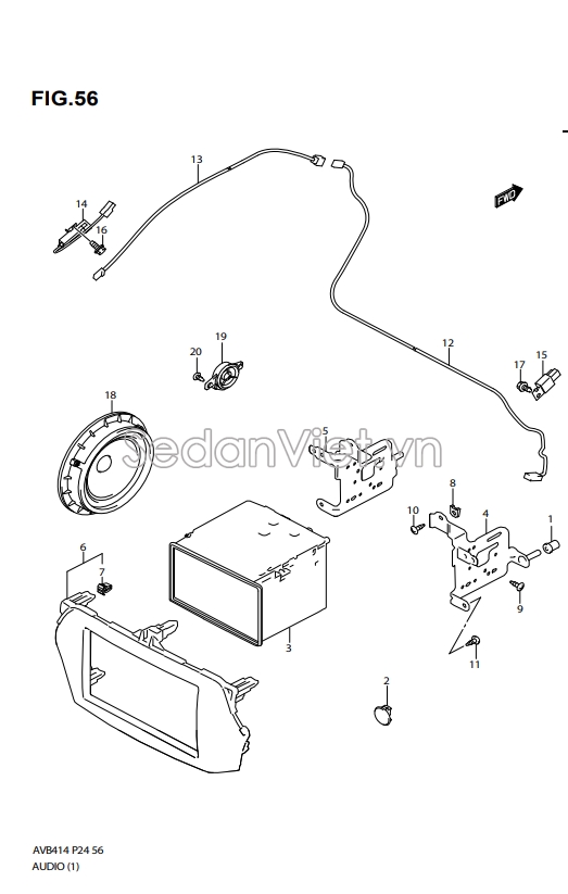 Nhựa ốp đài radio 7382179P00ZCA