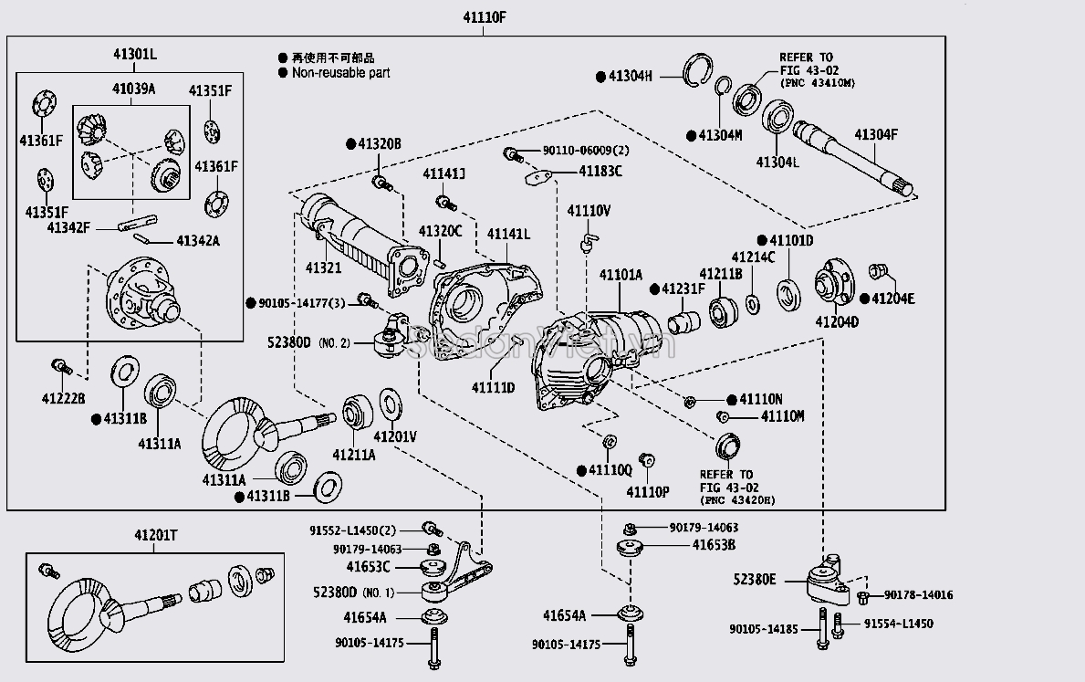 Bộ vi sai cầu trước 4111060B80