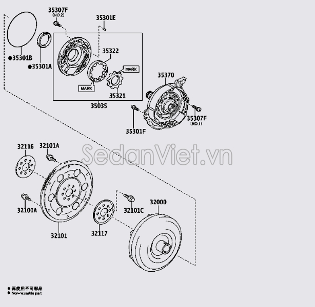 Trục láp trong bơm dầu hộp số tự động 3537048020