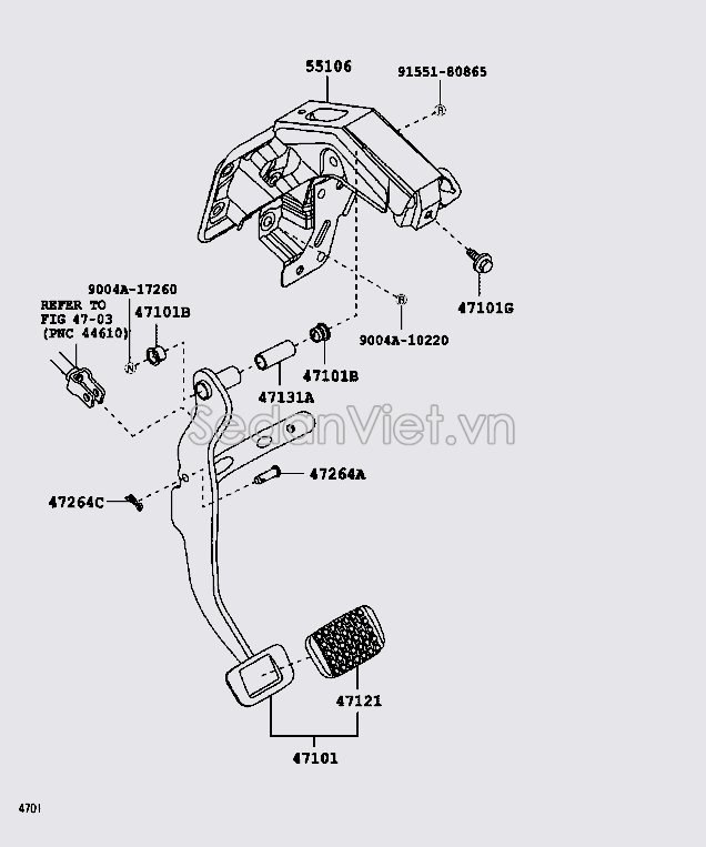 Bàn đạp chân phanh 47110BZ440