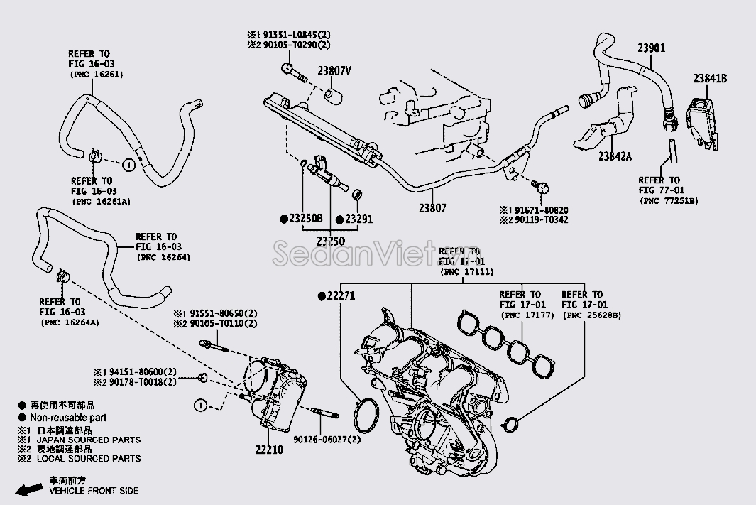 Phớt kim phun xăng 232910T010