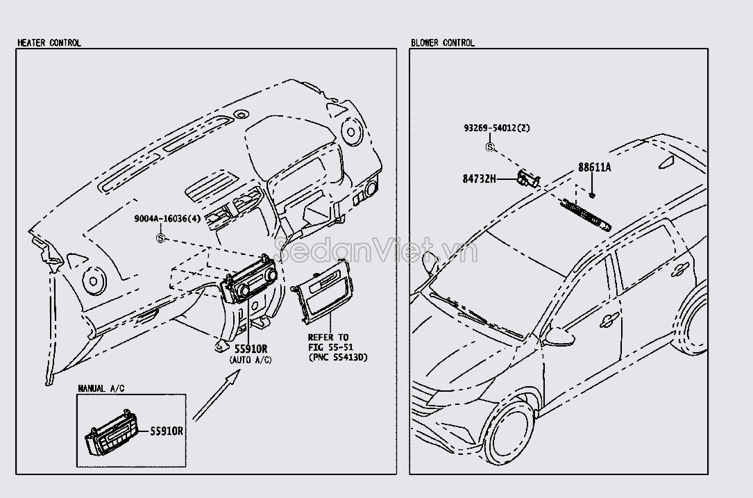 Cụm công tắc điều khiển điều hòa 55910B0030