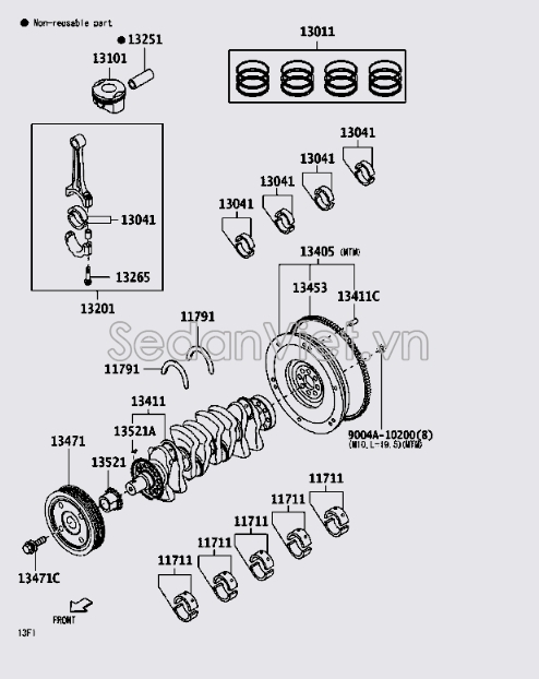 Pully đầu trục cơ 13470BZ070