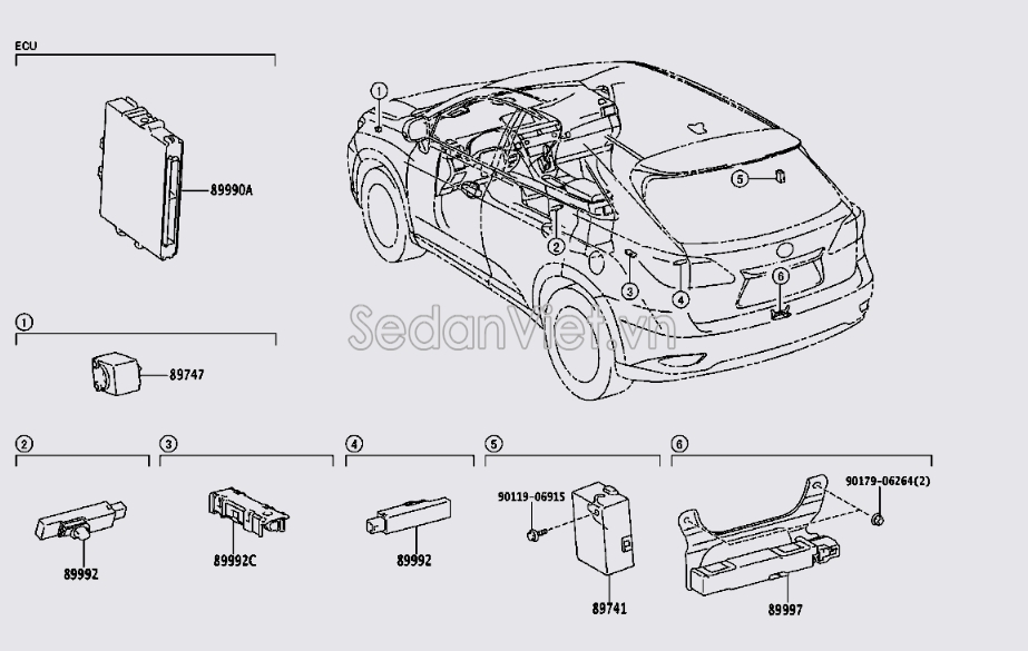 Angten thu tín hiệu khóa mở cửa xe từ xa 8999748050