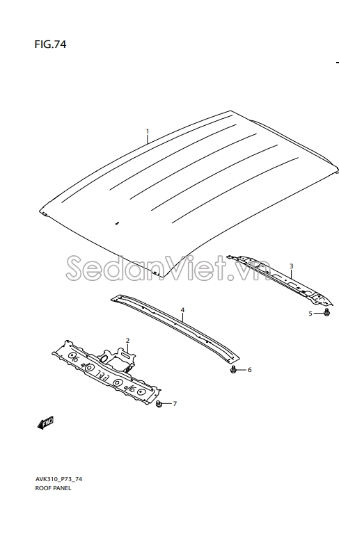 Tấm liên kết trần sau 6513084M00000