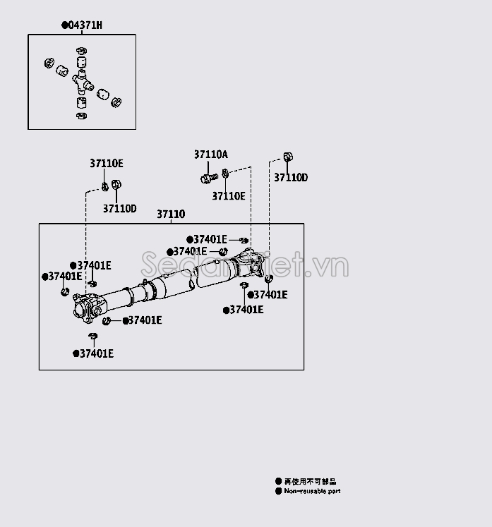 Trục các đăng lái sau 3711060B00