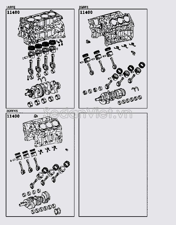 Lốc máy liền trục cơ và piston 114000P051