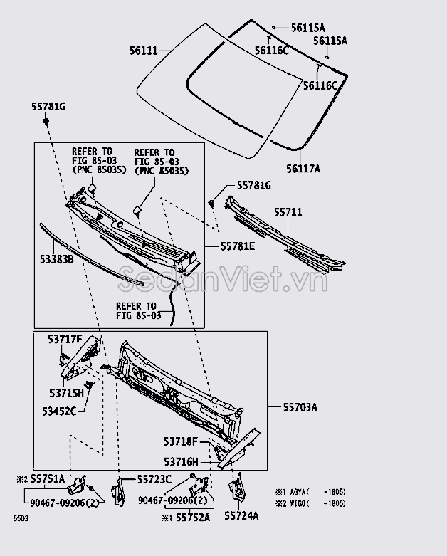 Ốp chân kính chắn gió 55703BZ550