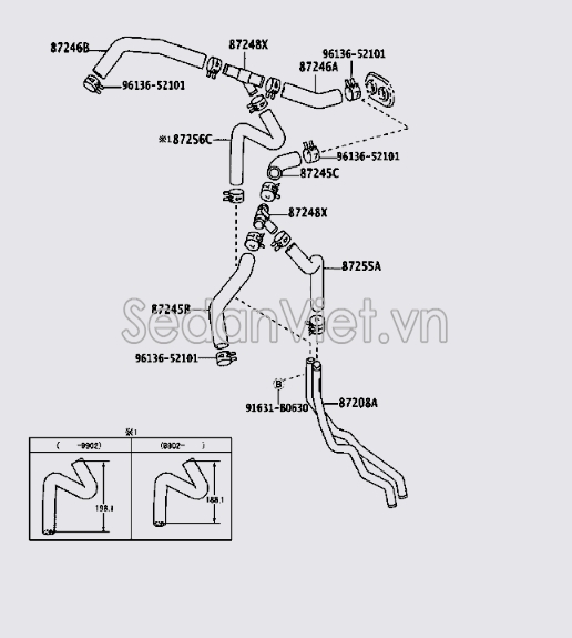 Ống nước ra từ giàn sưởi vị trí A 872456A050