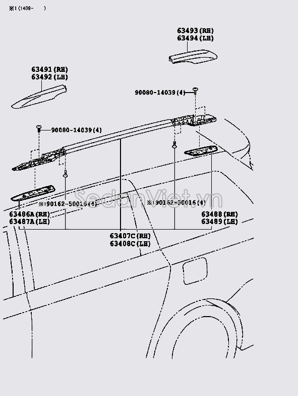 Ốp đầu giá nóc trước 6349108020