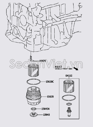 Cốc đựng lọc dầu động cơ 1562036010