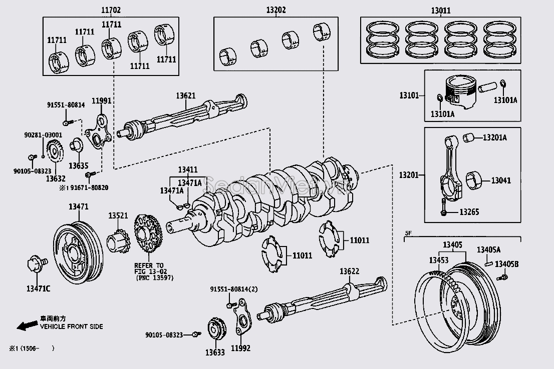 Xéc măng cos 0 Toyota Land Cruiser Prado 2004-2009