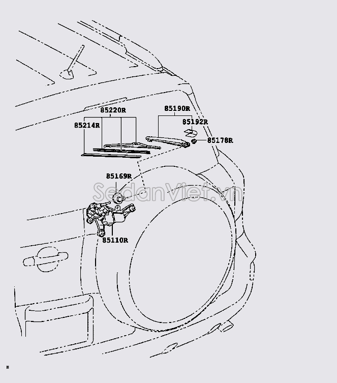 Motor gạt mưa sau 8513042060